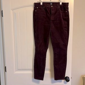 Gap skinny corduroys, burgundy